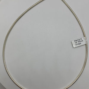 18" Fine Sterling Silver Thin Round Omega NEW